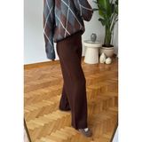 Magarde Beli Lastikli Triko Pantolon- Kahverengi - Standart