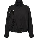 Magarde Gabardin Nakış Işlemeli Bomber Ceket- Siyah