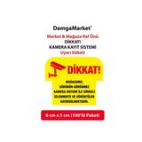 Mağaza Kamera Kayıt Ikaz Etiketi, Uyarı Etiketi,6 cm x 5 Cm, Rafa Takılabilir, 100'LÜ Paket