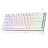 MageGee Mini %60 Oyun Klavyesi, Yükseltme RGB Arkadan Aydınlatmalı 61 Anahtar Ultra Kompakt Klavye, TS91 Ergonomik Su Geçirmez Mekanik Hissetme Ofis Bilgisayar Klavyesi, PC, MAC, PS4, Xbox ONE Oyuncu