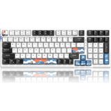MageGee SKY98 Kablosuz Gasket Mekanik Oyuncu Klavyesi,%96 Hot Swappable RGB Custom Creamy Klavye, 5 Katmanlı Ses Yalıtımı, BT/2.4G/USB-C, NKRO – Windows/Mac (Waves, Blue Whale Switch)