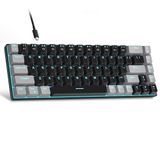 MageGee Taşınabilir%60 Mekanik Oyuncu Klavyesi, MK-Box LED Aydınlatmalı Kompakt 68 Tuşlu Mini Kablolu Ofis Klavyesi (Kırmızı Switch) – Windows, Laptop, PC, Mac Uyumlu – Siyah/Gri