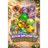 Mager 12 Adet 42 mm Büyük Zıplayan Top – Karışık Renk ve Desenlerde Eğlenceli Oyuncak Top