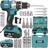 Mager XR 58 V 5 Ah Yedek Akülü Darbeli Şarjlı Vidalama Matkap Yeşil + 30 Parça Set
