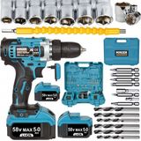 Mager Xr Matkap Metal Şanzuman 58 Watt Çift Akülü 24 Parça Set Şarjlı Vidalama