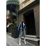 MAGGAZA SİYAH PELUŞ YAKA DETAY DENIM CEKET