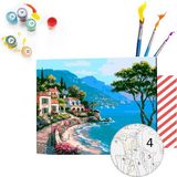 Magic Art 40x50 cm Sahil Kasabası Sayılarla Boyama Tuval
