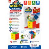 Magic Cube 3x3 Zeka Küpü Seti Anahtarlıklı Mini Küp – Eğitici Akıl ve Beceri Oyuncağı