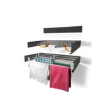 Magic Dryer Çamaşır Kurutma Askısı Katlanır Duvara Monte Balkon Banyo Askılık Duvar Tipi Yer Tasarruflu Çamaşırlık 100 cm Belize Antrasit
