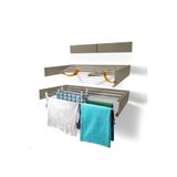 Magic Dryer Çamaşır Kurutma Askısı Katlanır Duvara Monte Balkon Banyo Askılık Duvar Tipi Yer Tasarruflu Çamaşırlık 100 cm Belize Cappucino