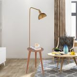 Magic Eskitme Başlıklı Ahşap Sehpalı Modern Ayaklı Abajur Lamba Ahşap Lambader