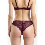 Magic Form 486 Kadın Bordo Taşlı Dantelli Normal Külot - L