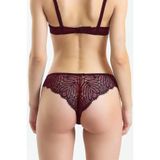 Magic Form 686 Kadın Slip Külotu, Arkası Dantelli Taşlı, Bordo, L Beden