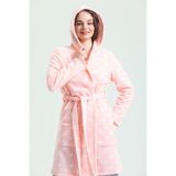 Magic Form Kadın Kapişonlu Polar Sabahlık, Pembe, S Beden