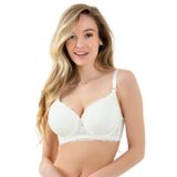 Magic Form Tüm Dantelli İnce Süngerli Toparlayıcı Sütyen, Ekru, 90B