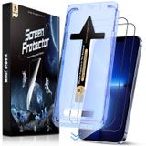MAGIC JOHN iPhone 13 Pro Max/iPhone 14 Plus için 2 Paket 6,7 inç Temperli Cam Ekran Koruyucu, Otomatik Toz Giderme Kurulumu, Kabarcıksız, HD Şeffaf, Kolay Kurulum