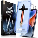 MAGIC JOHN iPhone 13/14 ve iPhone 13 Pro 6.1 inç Temperli Cam Ekran Koruyucu, Otomatik Toz Giderme, Kabarcıksız, HD Şeffaf, Kolay Kurulum için 2 Paket