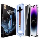 MAGIC JOHN iPhone 14 Pro Max 6,7 inç için 2'li Paket Gizlilik Temperli Cam Ekran Koruyucu, Otomatik Toz Giderme Kurulumu, Kolay Kurulum, Kabarcıksız