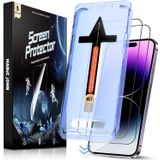 MAGIC JOHN iPhone 14 Pro Max 6,7 inç Temperli Cam Ekran Koruyucu için 2 Paket, Otomatik Toz Giderme Kurulumu, Kabarcıksız, Dinamik Ada Uyumlu, HD Şeffaf, Kolay Kurulum