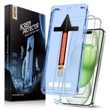 MAGIC JOHN iPhone 15 Plus 6,7 inç Temperli Cam Ekran Koruyucu için 2 Paket, Otomatik Toz Giderme Kurulumu, Kabarcıksız, Dinamik Ada Uyumlu, HD Şeffaf, Kolay Kurulum