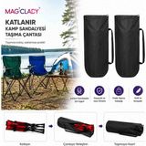 Magic Lady 2 Adet Katlanır Kamp Sandalyesi Taşıma Çantası – Omuz Askılı Siyah Kamp Sandalye Kılıfı
