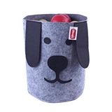 Magic Lady Little Dreams Köpek Figürlü Keçe Çamaşır ve Oyuncak Sepeti (Gri)
