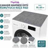 Magic Lady Magiclady Çamaşır Makinesi Üstü Koruyucu Keçe 50X60 cm Gri Makine Üstü Örtü Pad