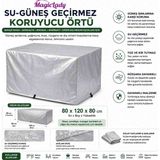Magic Lady Magiclady Su ve Güneş Geçirmez Koruyucu Örtü 80X120X80 cm Bahçe Masa Sandalye Mangal Barbekü Koruma Kılıfı