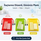 Magic Lady Sabah Öğle Akşam Düzenleme File Çantası 3’lü Set Büzgülü - Karışık