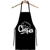 Magic Lady Siyah Chef Mutfak Önlüğü Su Geçirmez Polyester Malzemeden Kullanıma Uygun