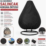 Magic Lady Su Geçirmez 2 Kişilik Salıncak Koruma Örtüsü – Bahçe Salıncağı Koruyucu Kılıf 230X130X130 cm - Siyah