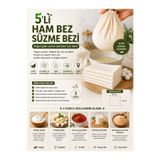 Magic Lady Yoğurt Peynir Sos Ham Bez Natural Gıda Süzme Torbası 5'li