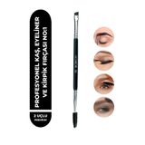 Magic Lash 2si1 Arada Eğimli Eyeliner Makyaj Kaş Kirpik Tasarım Fırçası Go Brow Brush No:1