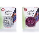 Magic Locks Yuvarlak Akıllı Ayakkabı Bağcık 2'li Set - Beyaz - Fuşya