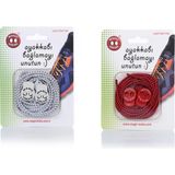 Magic Locks Yuvarlak Akıllı Ayakkabı Bağcık 2'li Set - Beyaz - Kırmızı