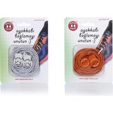 Magic Locks Yuvarlak Akıllı Ayakkabı Bağcık 2'li Set - Beyaz - Turuncu
