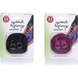 Magic Locks Yuvarlak Akıllı Ayakkabı Bağcık 2'Li Set - Siyah - Fuşya
