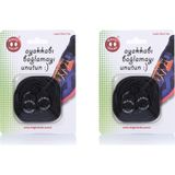 Magic Locks Yuvarlak Akıllı Ayakkabı Bağcık 2'Li Set - Siyah - Siyah