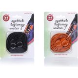 Magic Locks Yuvarlak Akıllı Ayakkabı Bağcık 2'Li Set - Siyah - Turuncu