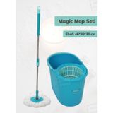 Magic Mop Seti Paspas Temizlik Seti Döner Başlıklı Temizlik Kovası
