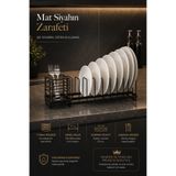 Magic Objects Tezgah Üstü Kaşıklık Bölmeli Paslanmaz Metal Bulaşıklık, 7 Bölmeli Mat Siyah Tabaklık Kurutma Teli