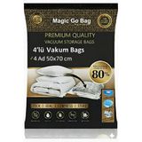 Magic Saver Bag 4 Adet Large Beden (50x70)Cm Premium Vakumlu Yorgan,Yastık,Giyim,Battaniye Hurcu