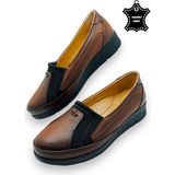 Magic Shoes Günlük Kadın Tamamen Deri Comfort Tam Ortopedik Anne Ayakkabısı - Kahverengi