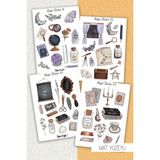 Magic Temalı Mat Sticker Serisi 01 Ajanda Planlayıcı Bullet Journal Için Uygundur - Renkli - 10,5x14,8cm