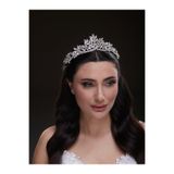 Magic Tiara Yaprak Desenli Kristal Gelin Tacı – Işıltılı ve Zarif Tasarım (6140)