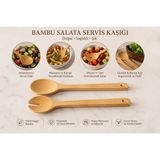 Magical Dreams Bambu Salata Servis Seti|ikili Servis Kaşığı - Açık Kahverengi