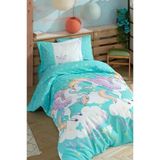 Magical Tek Kişilik Poplin Nevresim Takımı Aqua