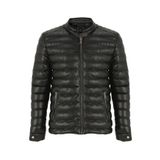 MAGICALFASHION Siyah Erkek Deri Şişme Mont İçi Kürklü