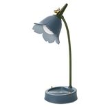 MAGICKK Çiçek LED Masa Lambası Kablosuz Masa Lambası Ayarlanabilir Kaz Boynu Kısılabilir Dokunmatik Şarj Edilebilir Pil Öğrenci Yatak Odası Aydınlatma Masa Lambası Ev Dekoru (Mavi)