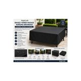 Magiclady 150X90x75 Bahçe Yemek Masası Koruma Brandası Su Geçirmez Siyah Masa Örtüsü
